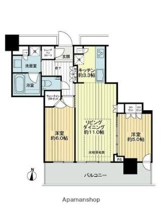 北海道札幌市中央区南二条西３丁目（賃貸マンション2LDK・16階・52.30㎡） その2