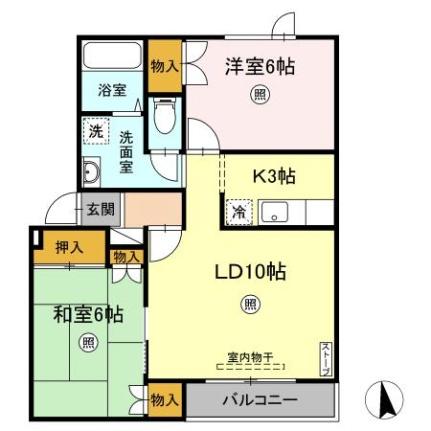 北海道札幌市東区本町二条５丁目(賃貸アパート2LDK・1階・57.28㎡)の写真 その2