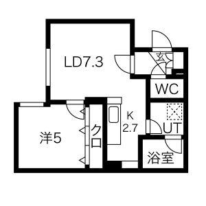 フロントロー栄町 302｜北海道札幌市東区北三十八条東１６丁目(賃貸マンション1LDK・3階・35.81㎡)の写真 その2