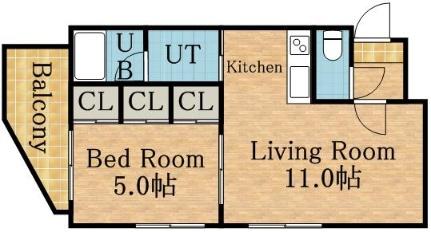 ＣＯＵＲＴプラスＴ 201｜北海道札幌市東区北十条東１丁目(賃貸マンション1LDK・2階・33.72㎡)の写真 その2