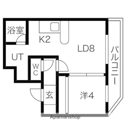 カピテーヌ円山 103｜北海道札幌市中央区北三条西２３丁目(賃貸マンション1LDK・1階・33.30㎡)の写真 その2