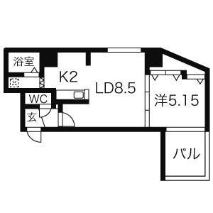 パークヒルズＵ・Ｄ・Ａ 301｜北海道札幌市中央区北五条西２７丁目(賃貸マンション1LDK・3階・36.95㎡)の写真 その2