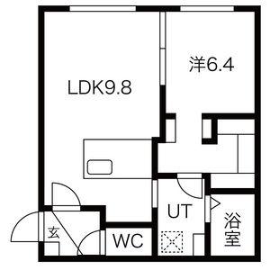 IーIIIＵＲＡＳＡＮＤＯ 103｜北海道札幌市中央区南五条西２７丁目(賃貸マンション1LDK・1階・34.56㎡)の写真 その2