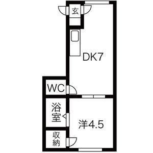 中神マンション 1-A｜北海道札幌市中央区南二十条西５丁目(賃貸マンション1DK・1階・24.00㎡)の写真 その2