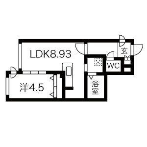 ＲＥＳＩＤＥＮＣＥ　ＳＨＩＮＭＥＩ　ＭＡＲＵＹＡＭＡ 102｜北海道札幌市中央区北四条西２２丁目(賃貸マンション1LDK・1階・34.00㎡)の写真 その2