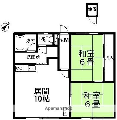メゾンドコルム 102｜北海道江別市野幌町(賃貸アパート2LDK・1階・51.03㎡)の写真 その2