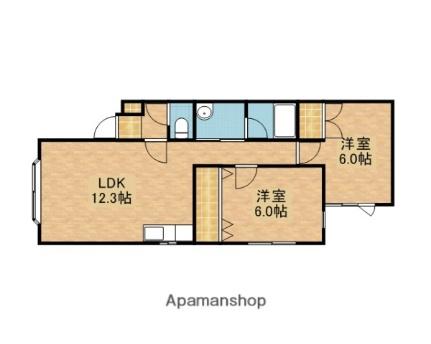 グランドール野幌 202｜北海道江別市野幌町(賃貸アパート2LDK・2階・55.00㎡)の写真 その2