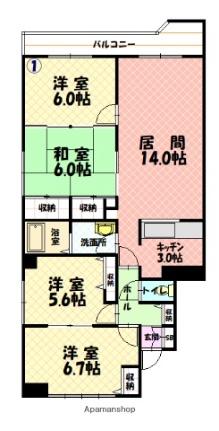 デベックス豊岡43 401｜北海道旭川市豊岡四条３丁目(賃貸マンション4LDK・4階・84.30㎡)の写真 その2