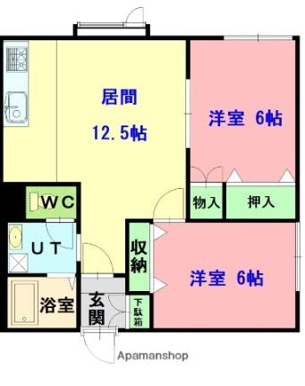 ハイツアプリコット 102｜北海道旭川市永山五条３丁目(賃貸アパート2LDK・1階・51.84㎡)の写真 その2