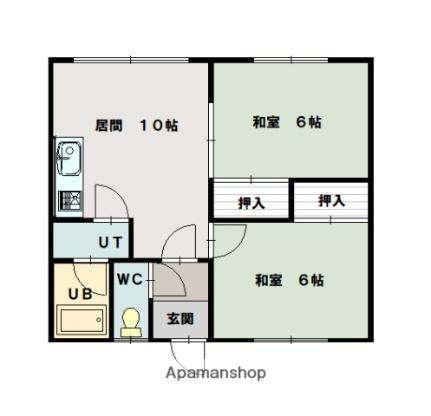 南6条ハイツＡ棟 ｜北海道旭川市南六条通２６丁目(賃貸アパート2LDK・2階・42.53㎡)の写真 その2