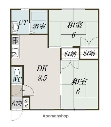 ふぁーすとハウスII F｜北海道旭川市大町一条１４丁目(賃貸アパート2DK・2階・45.36㎡)の写真 その2