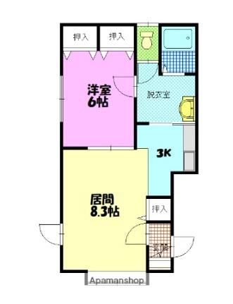 サクライハイムI 101 ｜ 北海道旭川市東八条２丁目（賃貸アパート1LDK・1階・41.86㎡） その2