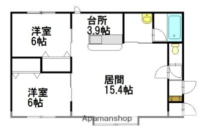 シエルコリーヌ ｜北海道旭川市神楽岡一条４丁目(賃貸アパート2LDK・1階・66.01㎡)の写真 その2