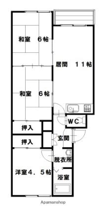 サンシャイン南3条 ｜北海道旭川市南三条通２４丁目(賃貸マンション3LDK・3階・56.70㎡)の写真 その2