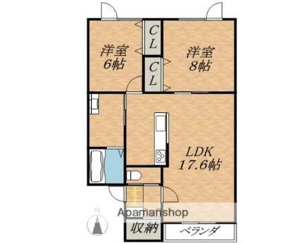 ステラIIＮ ｜北海道帯広市東四条南２４丁目(賃貸アパート2LDK・2階・70.50㎡)の写真 その2