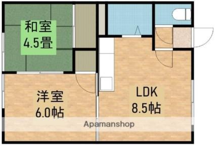 北海道札幌市豊平区月寒東四条８丁目(賃貸アパート2DK・2階・36.00㎡)の写真 その2