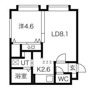 アンシャンテ清田 405｜北海道札幌市清田区清田三条１丁目(賃貸マンション1LDK・4階・35.41㎡)の写真 その2