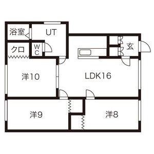 サンホームＭＳ　16番館 1階｜北海道札幌市白石区栄通１６丁目(賃貸アパート3LDK・1階・103.68㎡)の写真 その2