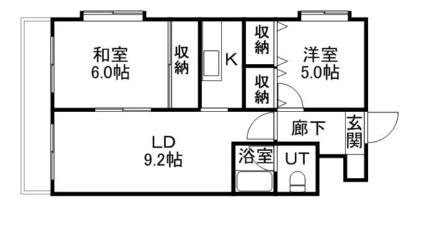 アーバンハイツ平岸 505｜北海道札幌市豊平区平岸二条２丁目(賃貸マンション2LDK・5階・55.00㎡)の写真 その2