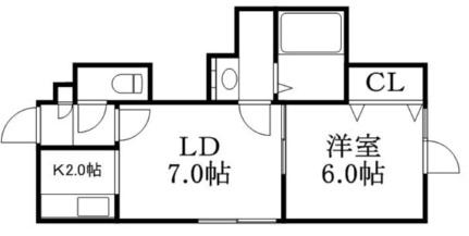 シティリバーII 205｜北海道札幌市白石区平和通１２丁目北(賃貸アパート1LDK・2階・31.88㎡)の写真 その2