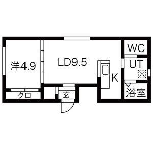 クレイパレス中の島 403｜北海道札幌市豊平区中の島二条２丁目(賃貸マンション1LDK・4階・33.67㎡)の写真 その2