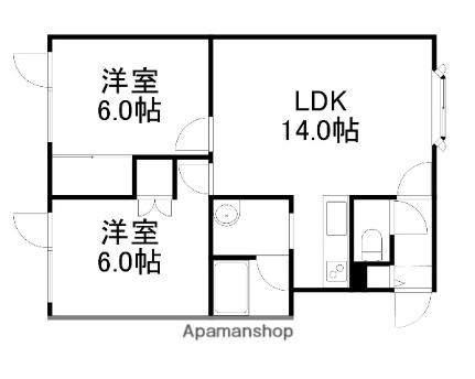 ハイブリッジI 202｜北海道札幌市白石区本通１０丁目北(賃貸アパート2LDK・3階・51.84㎡)の写真 その2