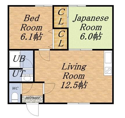 ハイツ宮森 205｜北海道札幌市東区北十五条東７丁目(賃貸アパート2LDK・2階・48.60㎡)の写真 その2