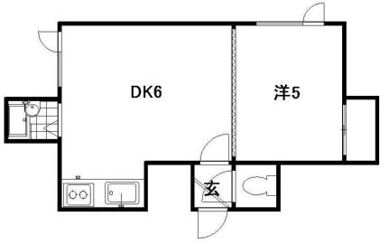 キャメロットI 106｜北海道札幌市東区北十六条東７丁目(賃貸アパート1K・1階・16.60㎡)の写真 その2