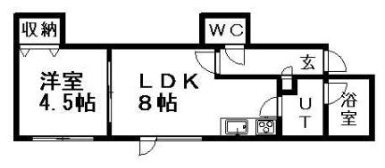 ドゥ・ムーラン 101｜北海道札幌市白石区菊水元町七条１丁目(賃貸アパート1LDK・1階・30.19㎡)の写真 その2