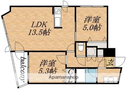 ＲｉｏＶｉｓｔａ（リオビスタ） 403 ｜ 北海道札幌市豊平区水車町７丁目（賃貸マンション2LDK・4階・54.65㎡） その2