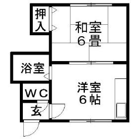 高台ハイツＢ 12｜北海道札幌市豊平区平岸六条１２丁目(賃貸アパート1DK・1階・25.58㎡)の写真 その2