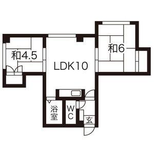 シティハウス月寒 403｜北海道札幌市豊平区月寒東二条１９丁目(賃貸マンション2LDK・4階・36.30㎡)の写真 その2