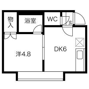 マスターズ18 201｜北海道札幌市白石区栄通１８丁目(賃貸アパート1DK・3階・24.00㎡)の写真 その2