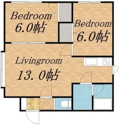 エスペランサ113 1階2LDKの間取り