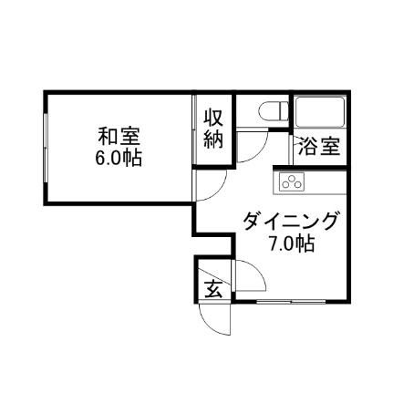 ハイツアウトインＡ 0103 ｜ 北海道札幌市北区新川二条６丁目（賃貸アパート1DK・2階・28.05㎡） その2