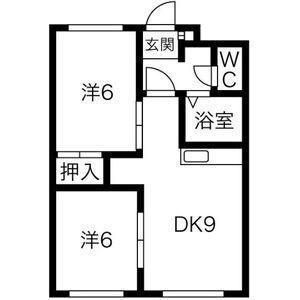 ＯＭレジデンスＮ23 402｜北海道札幌市東区北二十三条東１３丁目(賃貸マンション2DK・4階・41.00㎡)の写真 その2