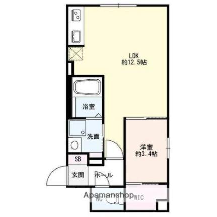 8　3Ｗ2（ｂ）　ＨＡＣＨＩ　ＳＡＮＷＥＳＴＮＹ 105｜北海道札幌市西区八軒三条西２丁目(賃貸マンション1LDK・1階・39.03㎡)の写真 その2