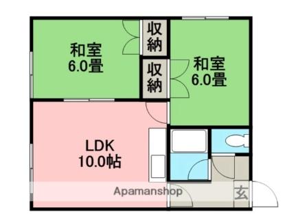 北日本ハイツＢ棟 203｜北海道札幌市手稲区曙五条３丁目(賃貸アパート2LDK・2階・45.36㎡)の写真 その2