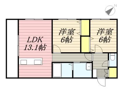 サニーウェル 303｜北海道札幌市西区西野三条９丁目(賃貸マンション2LDK・3階・61.00㎡)の写真 その2