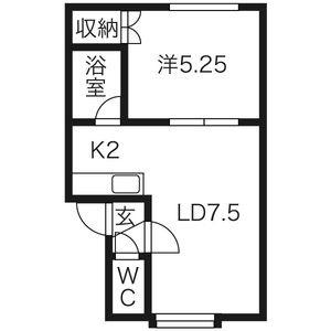 プラタナス曙Ａ棟 102｜北海道札幌市手稲区曙二条３丁目(賃貸アパート1LDK・2階・28.75㎡)の写真 その2