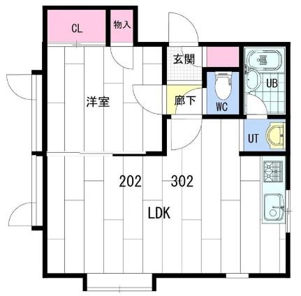エクセル南5条 302 ｜ 北海道札幌市中央区南五条西１２丁目（賃貸アパート1LDK・3階・35.92㎡） その2