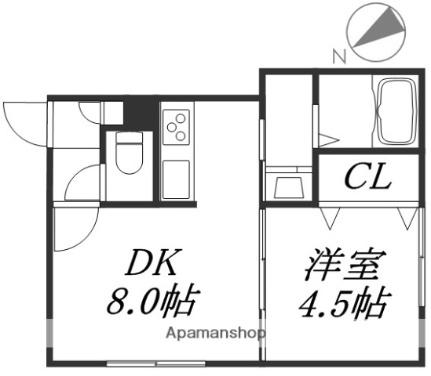 ゼログランデ 105｜北海道札幌市西区二十四軒三条５丁目(賃貸アパート1DK・2階・29.29㎡)の写真 その2