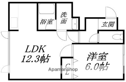 アイエスハイムI 1-A｜北海道函館市昭和４丁目(賃貸アパート1LDK・1階・41.31㎡)の写真 その2