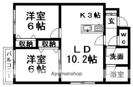 ル・シエル月寒東 402｜北海道札幌市豊平区月寒東三条１５丁目(賃貸マンション2LDK・4階・48.00㎡)の写真 その2