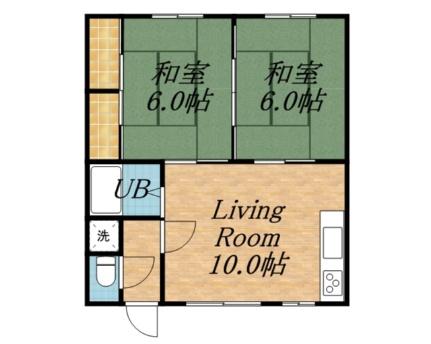 第二テイコマンション 7｜北海道札幌市白石区本通１６丁目北(賃貸アパート2LDK・2階・44.60㎡)の写真 その2