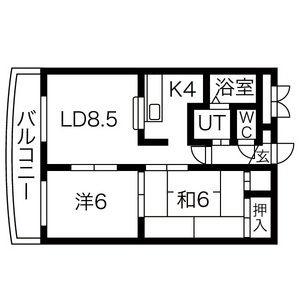 ウイング月寒 102｜北海道札幌市豊平区月寒東一条２丁目(賃貸マンション2LDK・1階・52.00㎡)の写真 その2