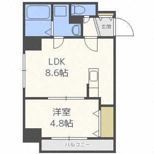 レジディア北二条イーストIII 1104｜北海道札幌市中央区北二条東２丁目(賃貸マンション1LDK・11階・29.61㎡)の写真 その2