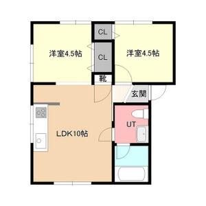 ハイツ大内 202｜北海道札幌市白石区菊水元町二条１丁目(賃貸アパート2LDK・2階・43.41㎡)の写真 その2