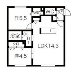 ＣｒｅａＭａｉｓｏｎ東札幌ＳＷ 3階2LDKの間取り