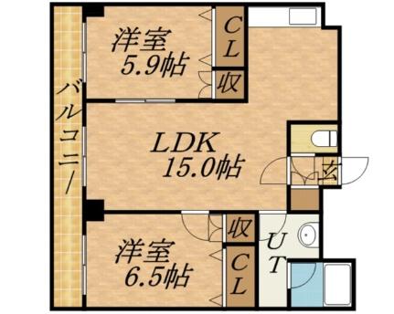 エステラ北5条館 602｜北海道札幌市中央区北五条西１９丁目(賃貸マンション2LDK・6階・59.94㎡)の写真 その2